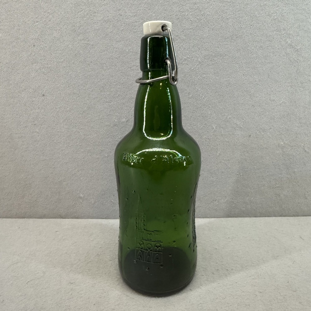 Vintage‎ Fischer Biere d'Alsace Green Swing Porcelain Top Beer Bottle France